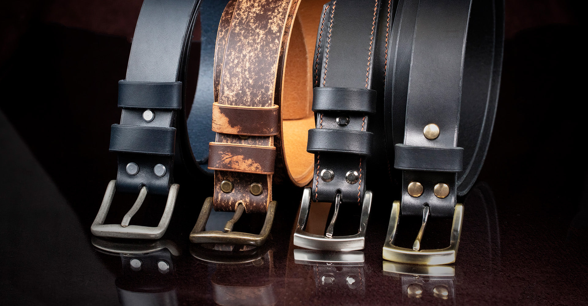 Extra narrow leather belts 2 cm