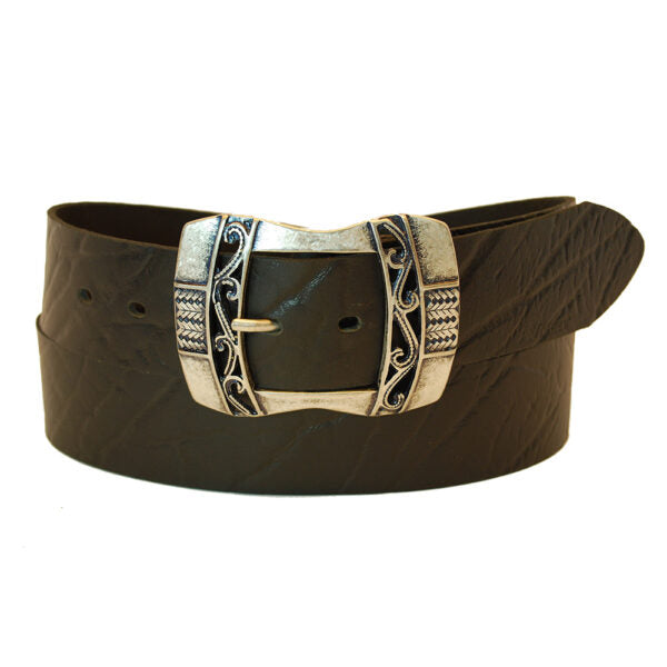 Wide leather belt for women "King" model