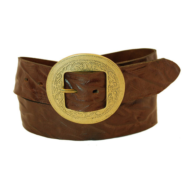 Wide leather belt for women model "Hermon"