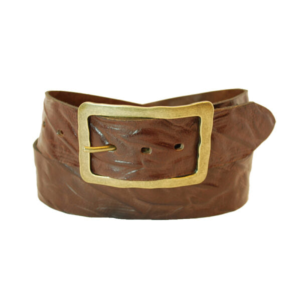 Wide leather belt for women model "Ram"