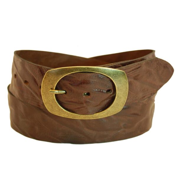 Wide leather belt for women model "Apexy"