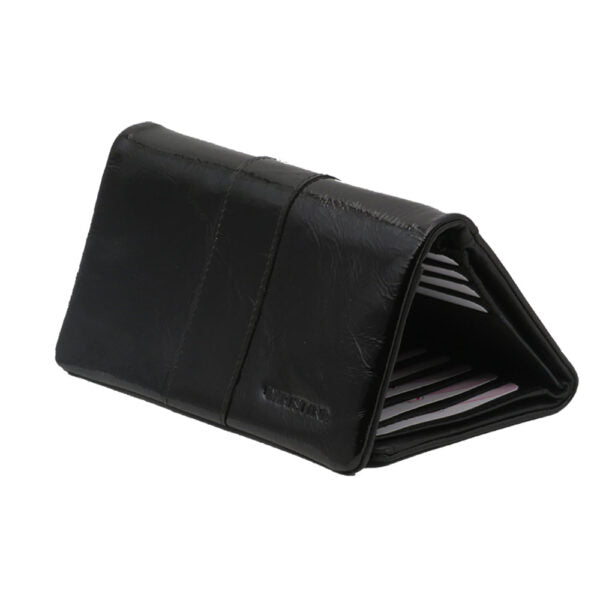 Luxurious and delicate black leather wallet for women "Aviv" nail polish