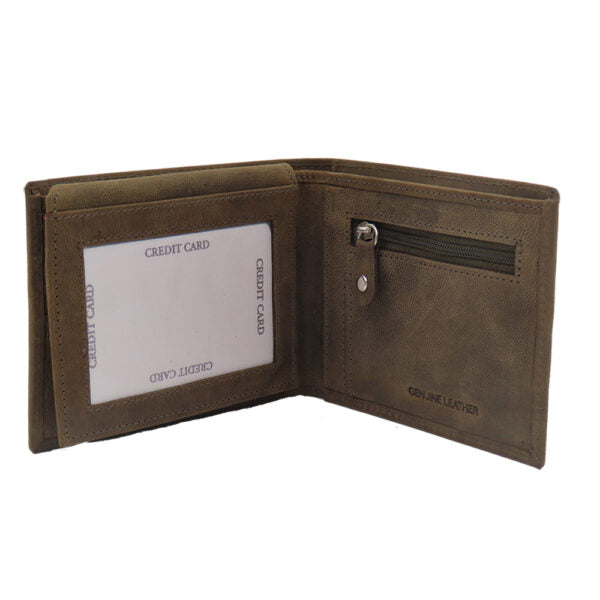 Fine leather wallet for men model "Dvir" olive