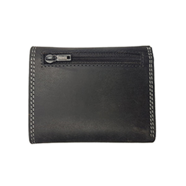 Fine leather wallet for men model "Velcro" black nubuck