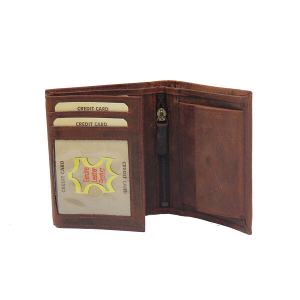 A fine leather wallet for a man, model "Yitzhar" brown