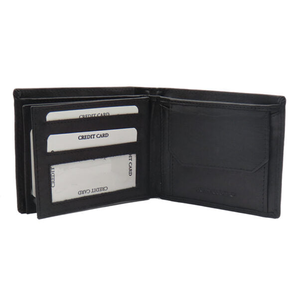 Fine leather wallet for men model "Ronen" black