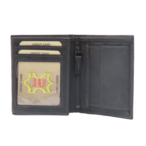 A fine leather wallet for a man, black "Yitzhar" model