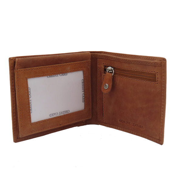 Fine leather wallet for men model "Dvir" Camel