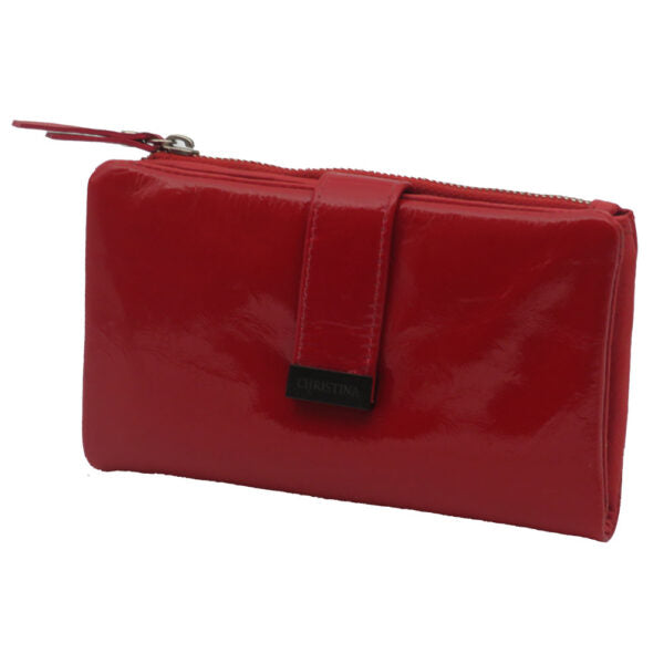 Red fine leather wallet for women "Dynamo" model