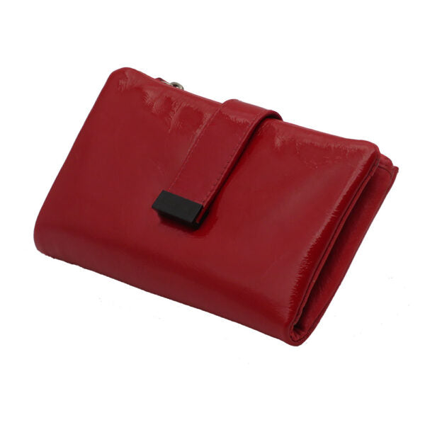 Red fine leather wallet for women "Dynamo" model