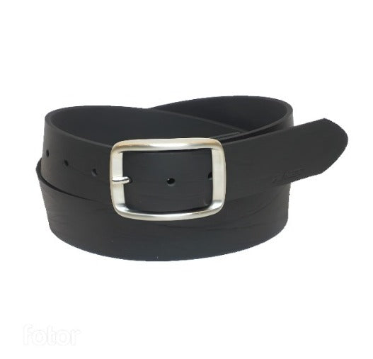 Black leather belt for men model "Golan"