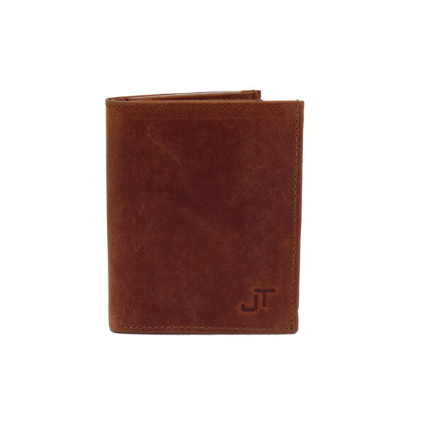 Fine leather wallet for men compact model "Nir" Camel