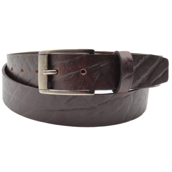 Brown leather belt for men model "Brilliant"