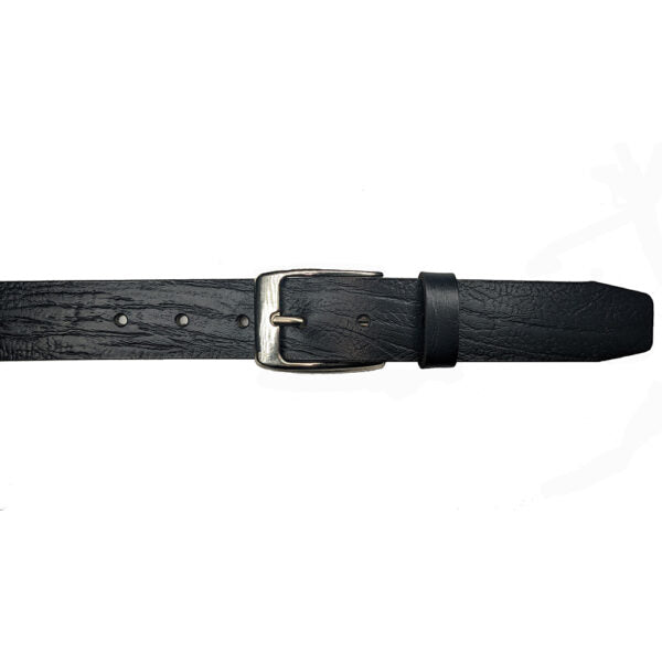 Black leather belt for men "Wilson" model