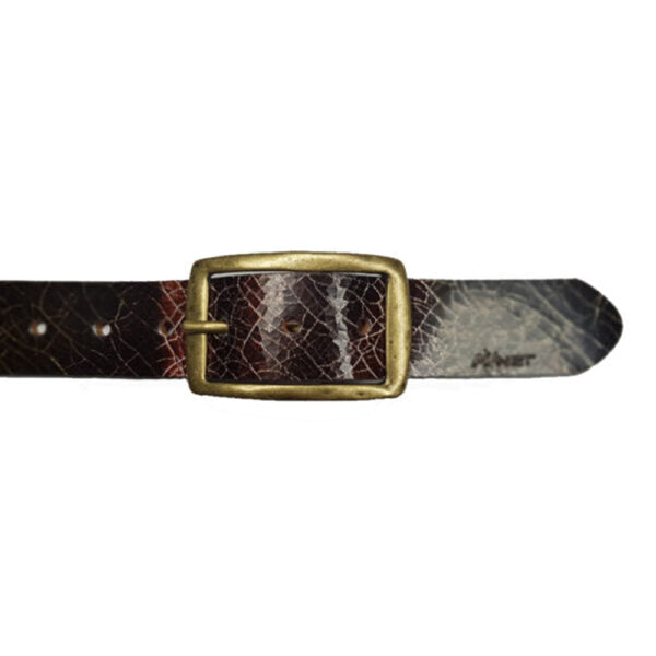 Cracked brown leather belt for men "Special" model