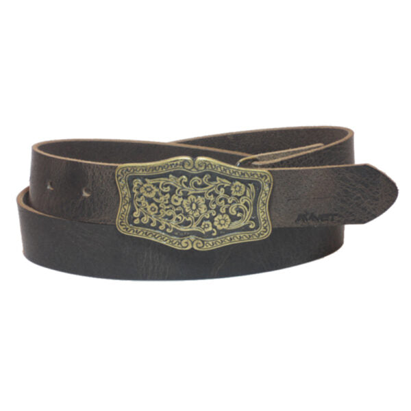 Brown leather belt for men model "Diego"