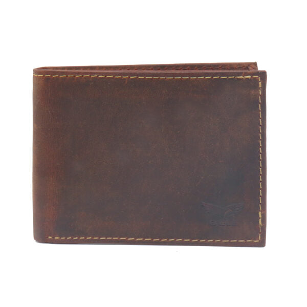 Fine leather wallet for men model "Yuval" brown