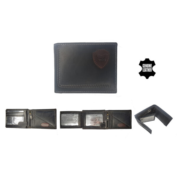 Fine leather wallet for men model "Eagle" black