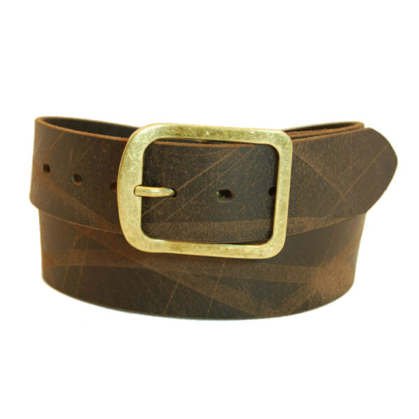 Leather belt for men model "Roni"