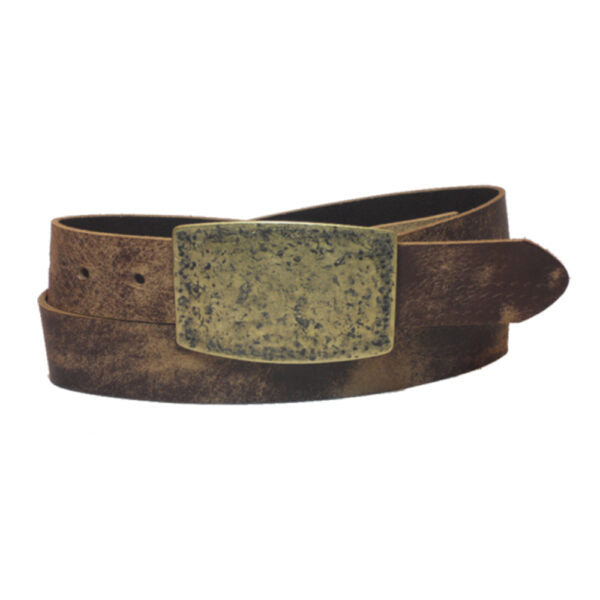 Brown leather belt for men model "Palm"