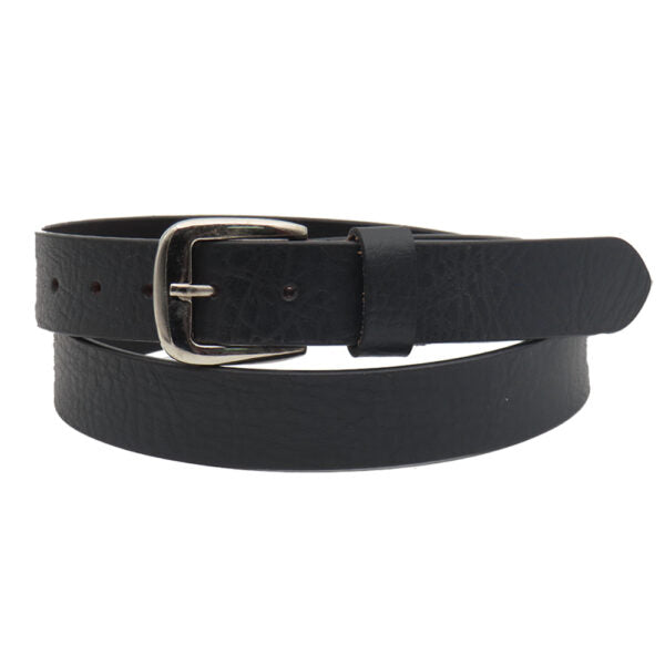 Black leather belt for men model "Francis"