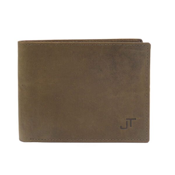 Fine leather wallet for men model "Dvir" olive