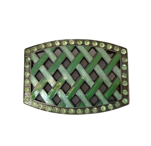 Green shaped rectangle buckle